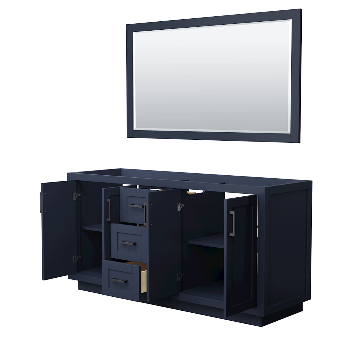Miranda 66" Double Free Standing Vanity Cabinet - Less Vanity Top - image 2