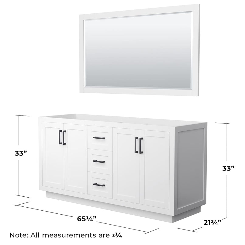 Miranda 66" Double Free Standing Vanity Cabinet - Less Vanity Top - image 4