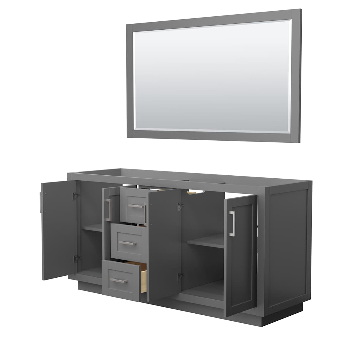 Miranda 66" Double Free Standing Vanity Cabinet - Less Vanity Top - image 15