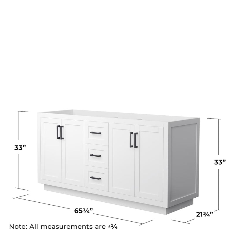 Miranda 66" Double Free Standing Vanity Cabinet Only - Less Vanity Top - image 3
