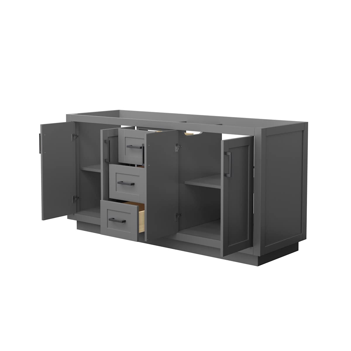 Miranda 66" Double Free Standing Vanity Cabinet Only - Less Vanity Top