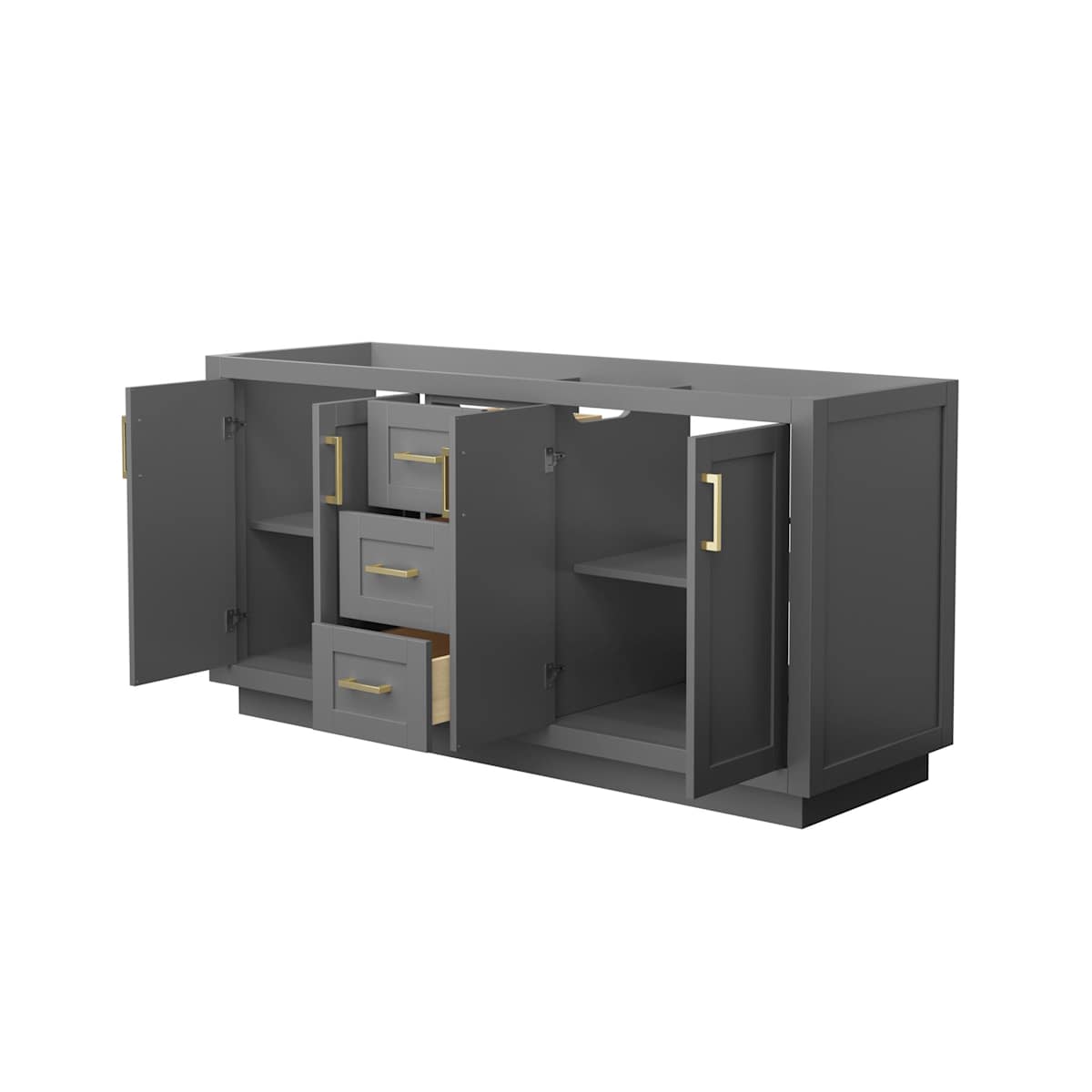 Miranda 66" Double Free Standing Vanity Cabinet Only - Less Vanity Top