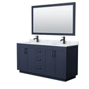 Miranda 66" Free Standing Double Basin Vanity Set with Cabinet, Marble Vanity Top, and Framed Mirror - image 2