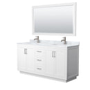 Miranda 66" Free Standing Double Basin Vanity Set with Cabinet, Marble Vanity Top, and Framed Mirror - image 9