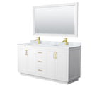 Miranda 66" Free Standing Double Basin Vanity Set with Cabinet, Marble Vanity Top, and Framed Mirror - image 11