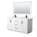 Miranda 66" Free Standing Double Basin Vanity Set with Cabinet, Marble Vanity Top, and Framed Mirror - image 13
