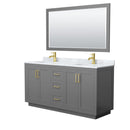 Miranda 66" Free Standing Double Basin Vanity Set with Cabinet, Marble Vanity Top, and Framed Mirror - image 17