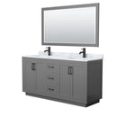 Miranda 66" Free Standing Double Basin Vanity Set with Cabinet, Marble Vanity Top, and Framed Mirror - image 20