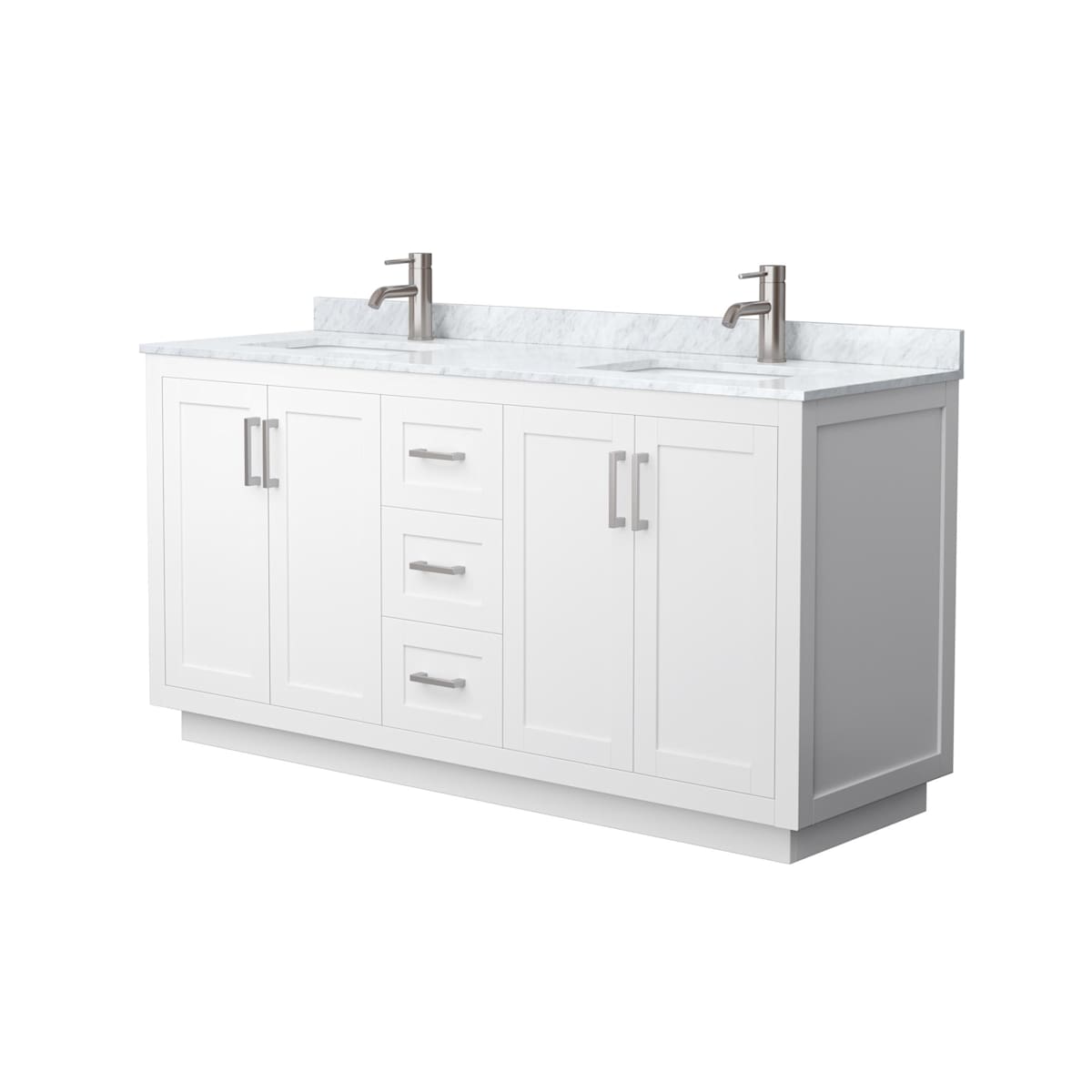 Miranda 66" Free Standing Double Basin Vanity Set with Cabinet and Marble Vanity Top