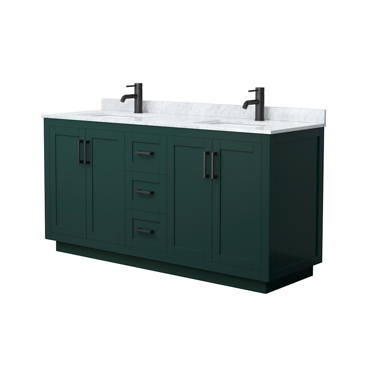 Miranda 66" Free Standing Double Basin Vanity Set with Cabinet and Marble Vanity Top