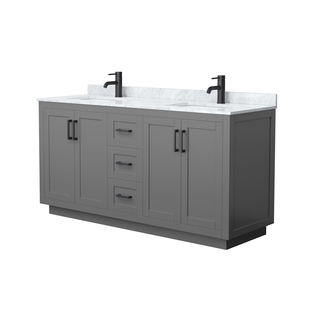 Miranda 66" Free Standing Double Basin Vanity Set with Cabinet and Marble Vanity Top - image 15
