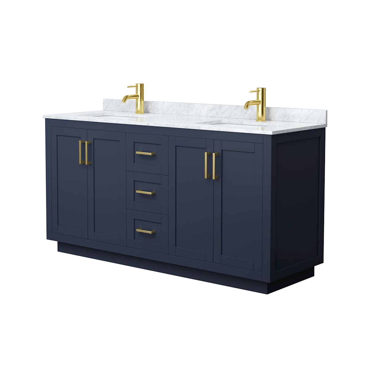 Miranda 66" Free Standing Double Basin Vanity Set with Cabinet and Marble Vanity Top - image 17