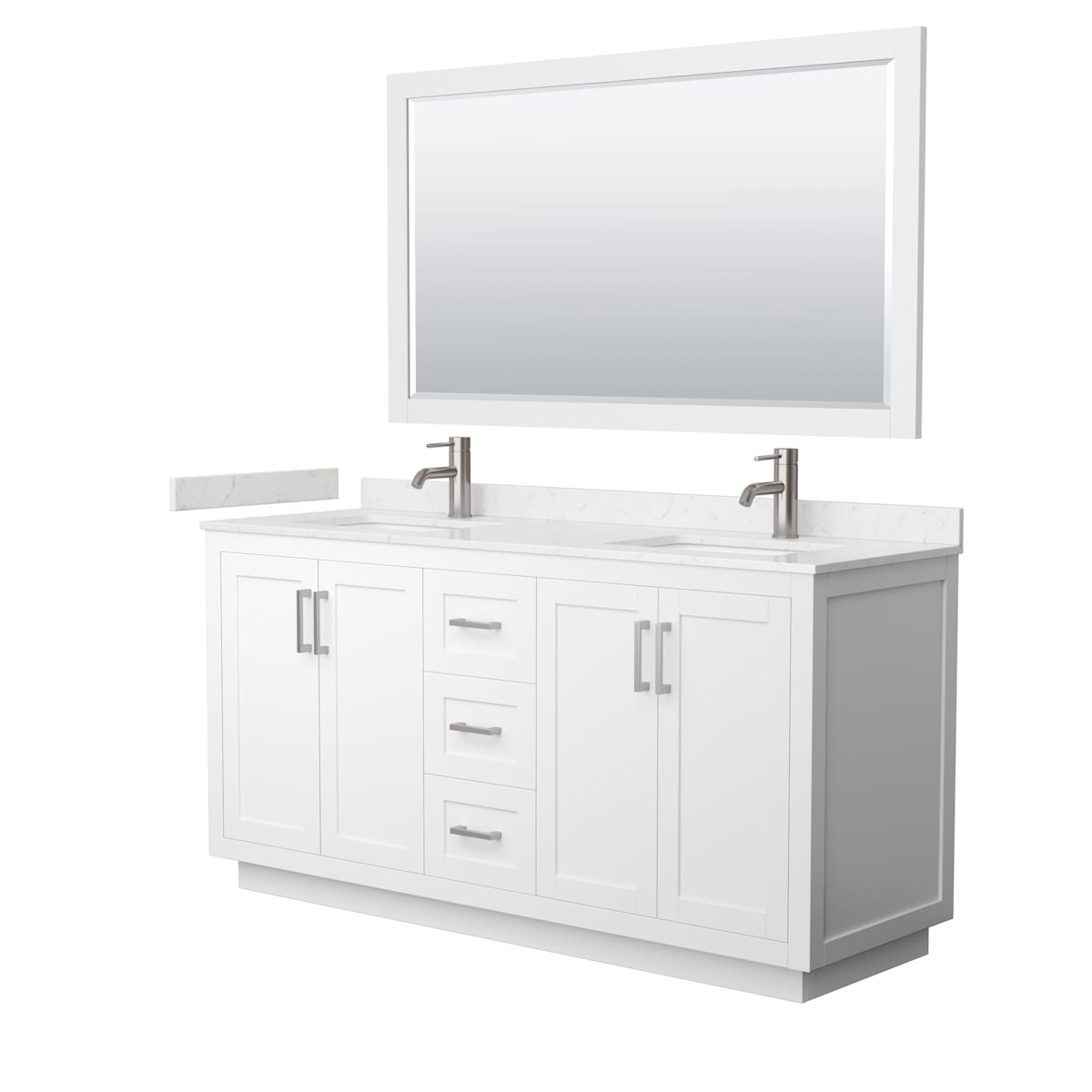Miranda 66" Free Standing Double Basin Vanity Set with Cabinet, Cultured Marble Vanity Top, and Framed Mirror - image 15
