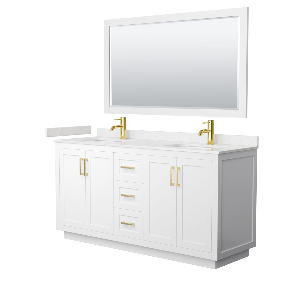 Miranda 66" Free Standing Double Basin Vanity Set with Cabinet, Cultured Marble Vanity Top, and Framed Mirror - image 17