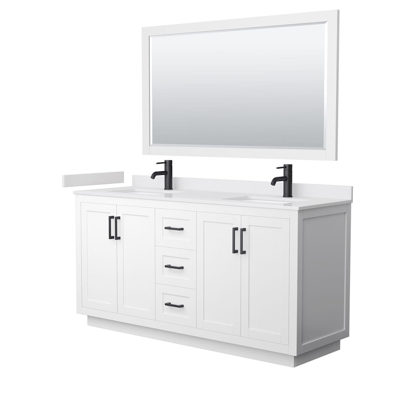 Miranda 66" Free Standing Double Basin Vanity Set with Cabinet, Cultured Marble Vanity Top, and Framed Mirror - image 18
