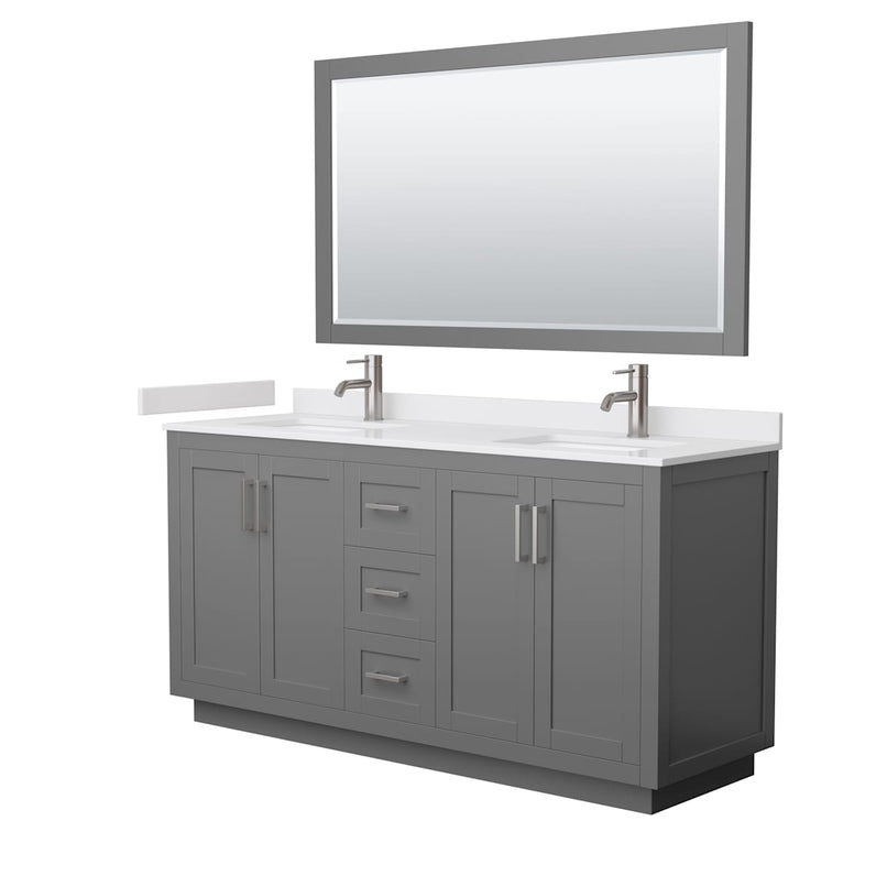 Miranda 66" Free Standing Double Basin Vanity Set with Cabinet, Cultured Marble Vanity Top, and Framed Mirror - image 20