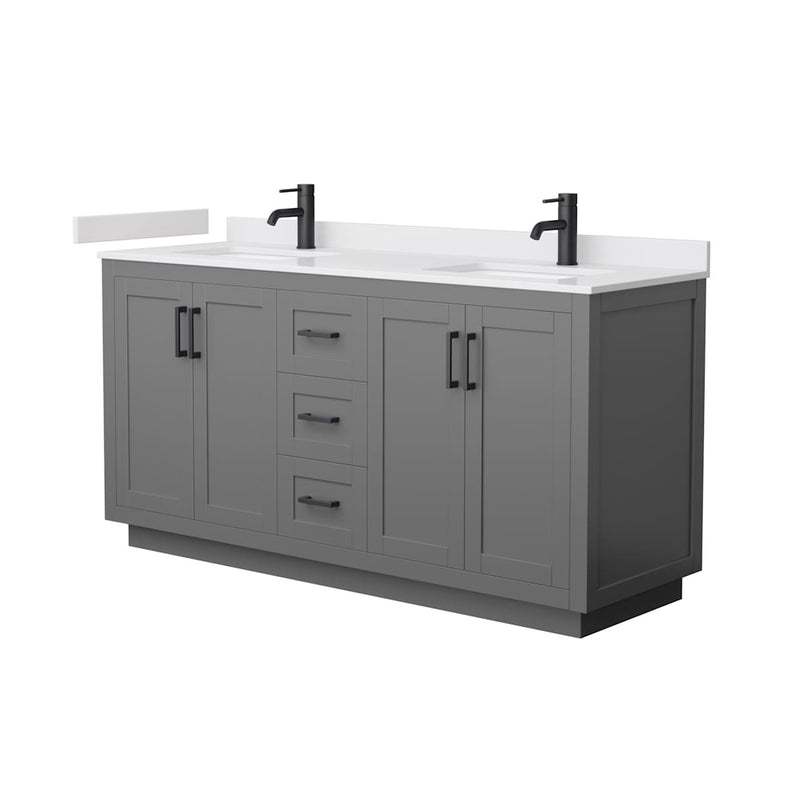 Miranda 66" Free Standing Double Basin Vanity Set with Cabinet and Cultured Marble Vanity Top - image 2