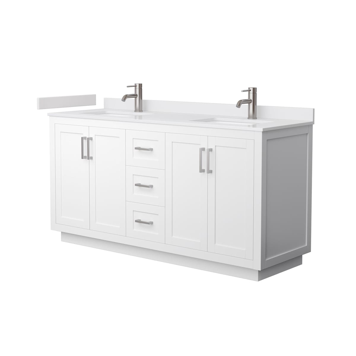 Miranda 66" Free Standing Double Basin Vanity Set with Cabinet and Cultured Marble Vanity Top