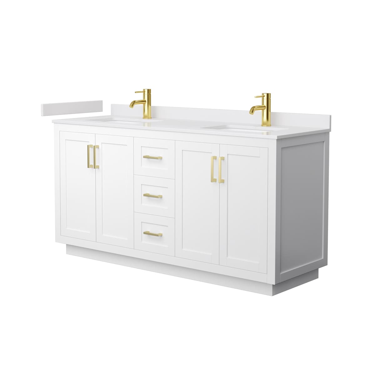 Miranda 66" Free Standing Double Basin Vanity Set with Cabinet and Cultured Marble Vanity Top