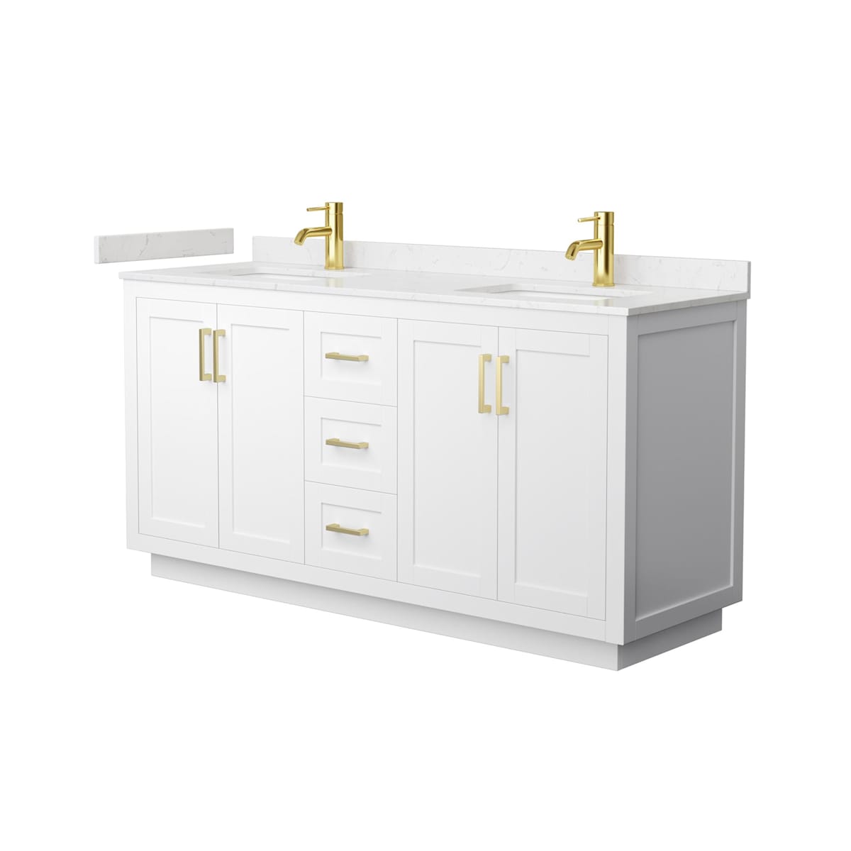 Miranda 66" Free Standing Double Basin Vanity Set with Cabinet and Cultured Marble Vanity Top