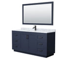 Miranda 66" Free Standing Single Basin Vanity Set with Cabinet, Marble Vanity Top, and Framed Mirror - image 2