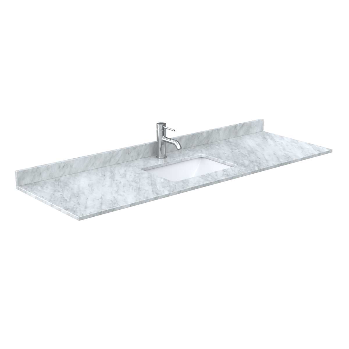 Miranda 66" Free Standing Single Basin Vanity Set with Cabinet, Marble Vanity Top, and Framed Mirror