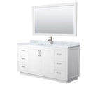 Miranda 66" Free Standing Single Basin Vanity Set with Cabinet, Marble Vanity Top, and Framed Mirror - image 8
