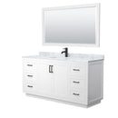 Miranda 66" Free Standing Single Basin Vanity Set with Cabinet, Marble Vanity Top, and Framed Mirror - image 10