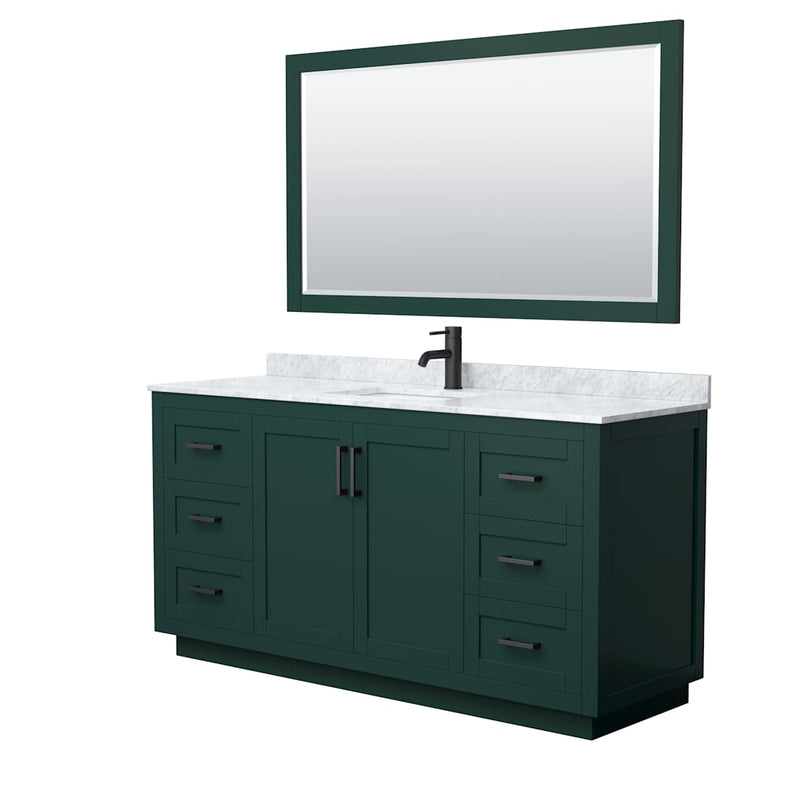 Miranda 66" Free Standing Single Basin Vanity Set with Cabinet, Marble Vanity Top, and Framed Mirror - image 15