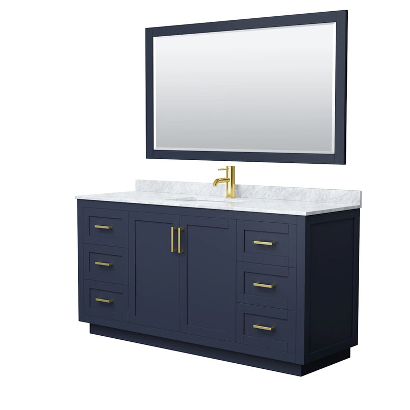 Miranda 66" Free Standing Single Basin Vanity Set with Cabinet, Marble Vanity Top, and Framed Mirror - image 21