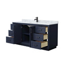 Miranda 66" Free Standing Single Basin Vanity Set with Cabinet and Marble Vanity Top - image 3