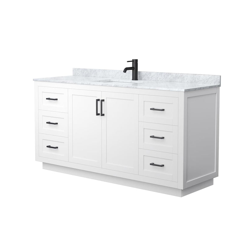 Miranda 66" Free Standing Single Basin Vanity Set with Cabinet and Marble Vanity Top - image 9
