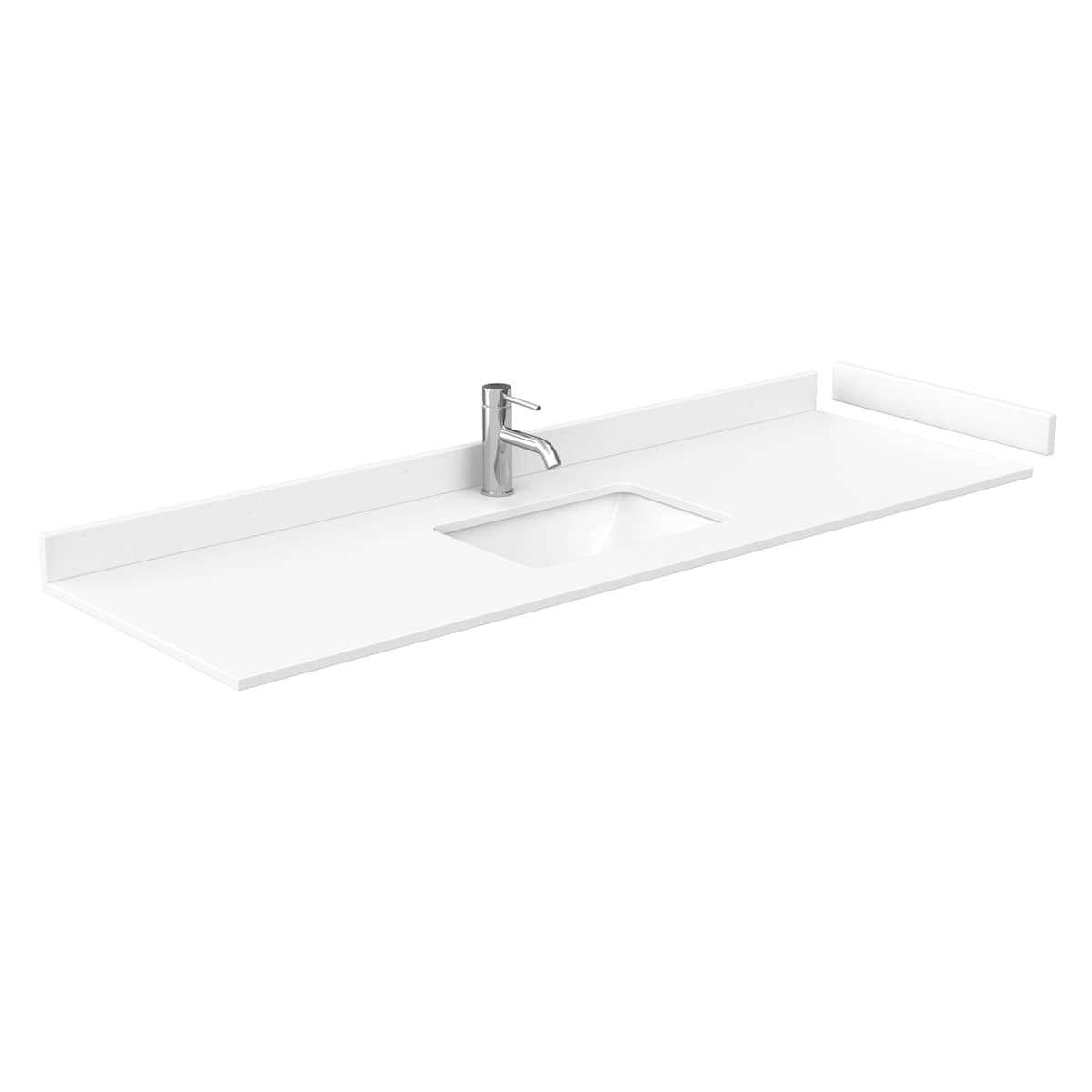 Miranda 66" Free Standing Single Basin Vanity Set with Cabinet, Cultured Marble Vanity Top, and Framed Mirror