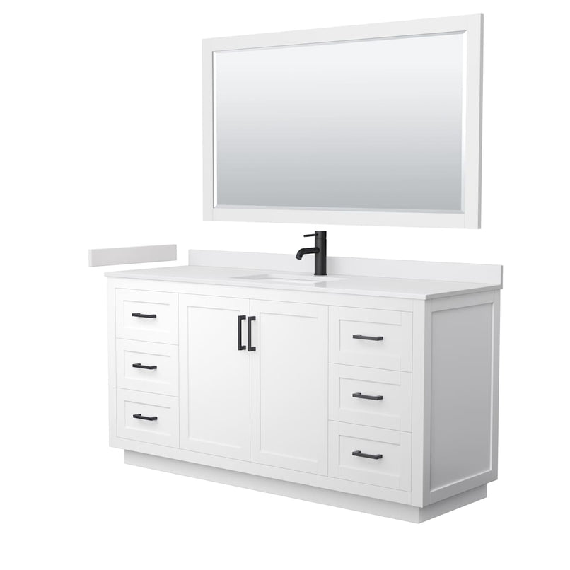 Miranda 66" Free Standing Single Basin Vanity Set with Cabinet, Cultured Marble Vanity Top, and Framed Mirror - image 16