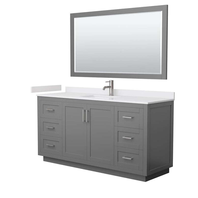 Miranda 66" Free Standing Single Basin Vanity Set with Cabinet, Cultured Marble Vanity Top, and Framed Mirror - image 18