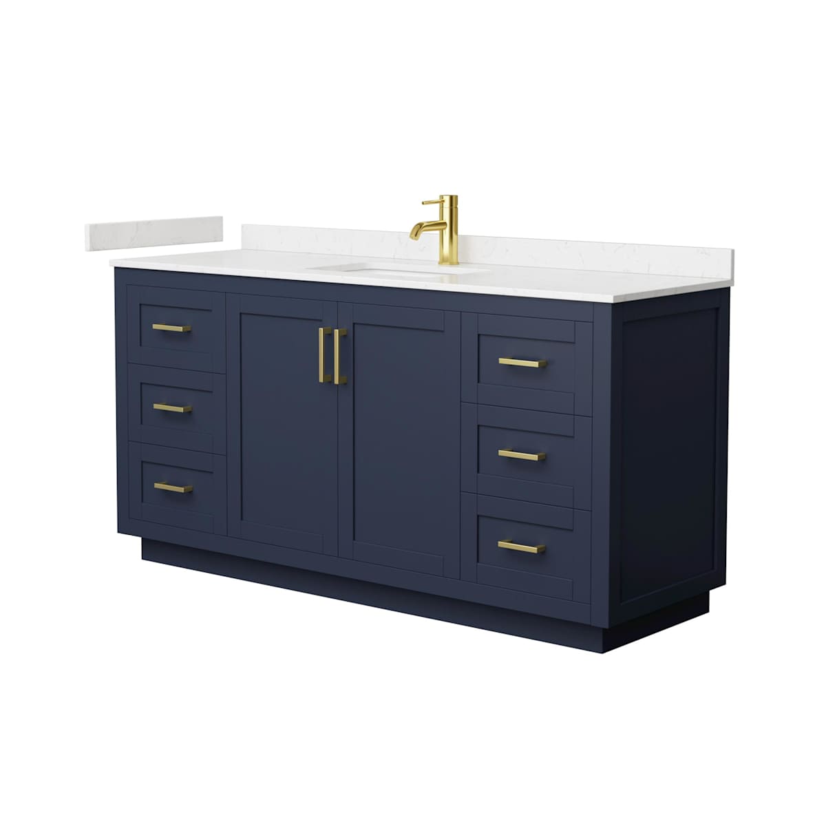 Miranda 66" Free Standing Single Basin Vanity Set with Cabinet and Cultured Marble Vanity Top