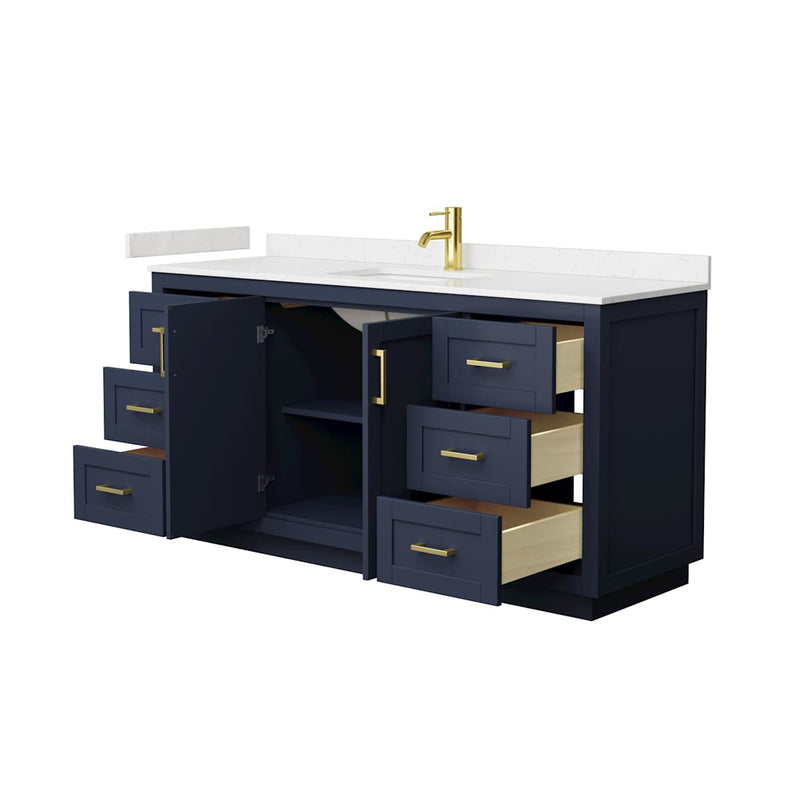 Miranda 66" Free Standing Single Basin Vanity Set with Cabinet and Cultured Marble Vanity Top - image 8