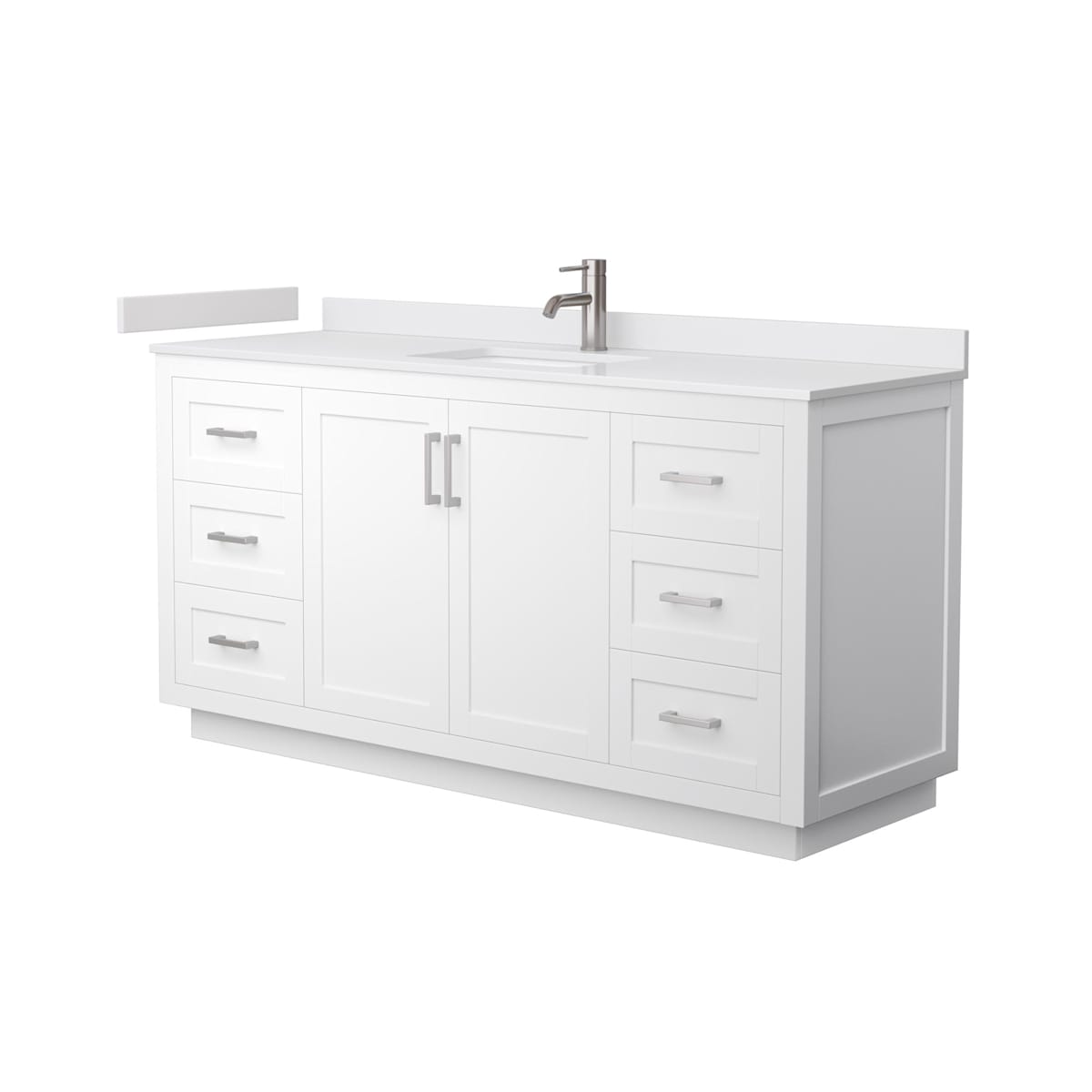Miranda 66" Free Standing Single Basin Vanity Set with Cabinet and Cultured Marble Vanity Top