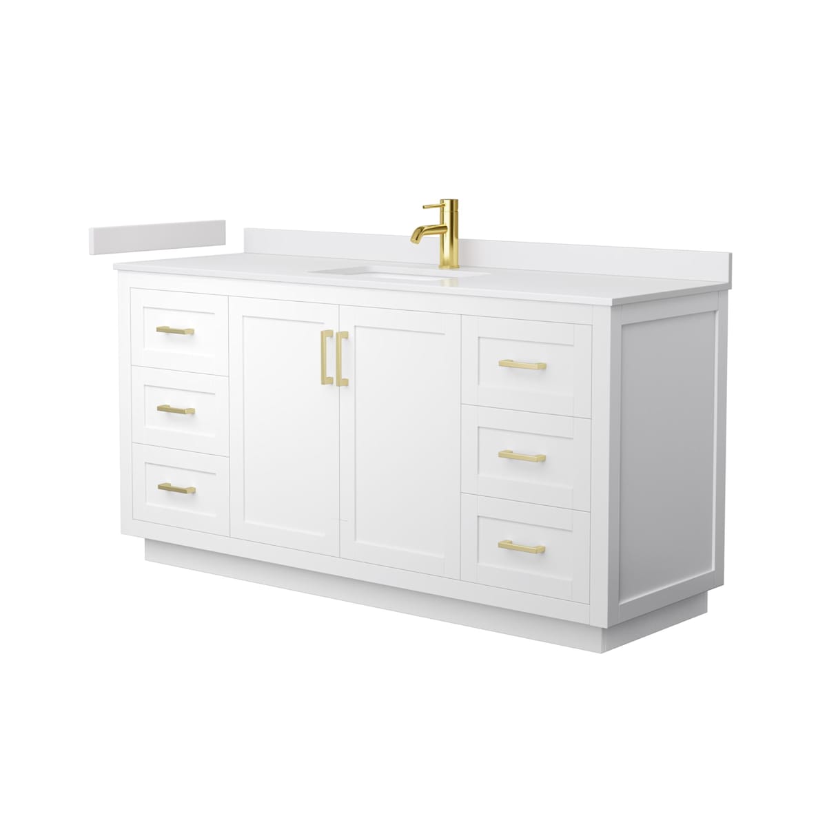 Miranda 66" Free Standing Single Basin Vanity Set with Cabinet and Cultured Marble Vanity Top