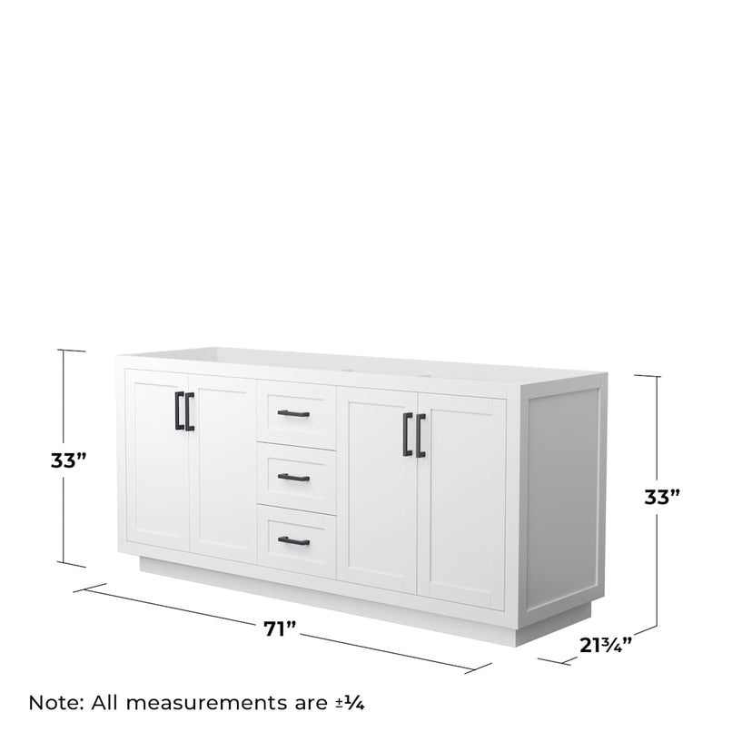 Miranda 71" Double Free Standing Vanity Cabinet - Less Vanity Top - image 4