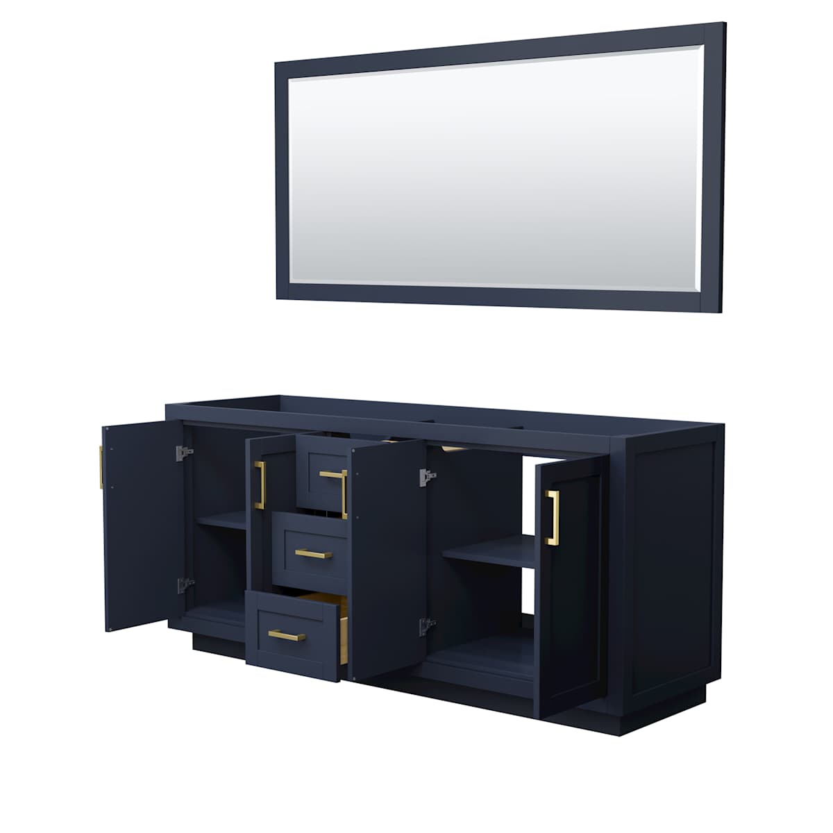 Miranda 71" Double Free Standing Vanity Cabinet - Less Vanity Top - image 6