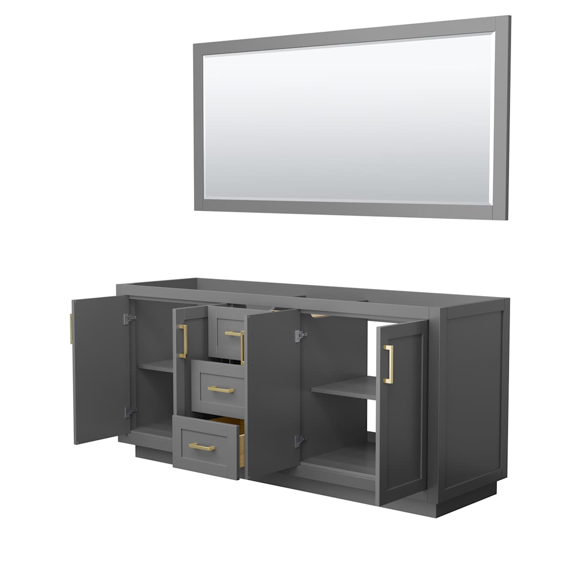 Miranda 71" Double Free Standing Vanity Cabinet - Less Vanity Top