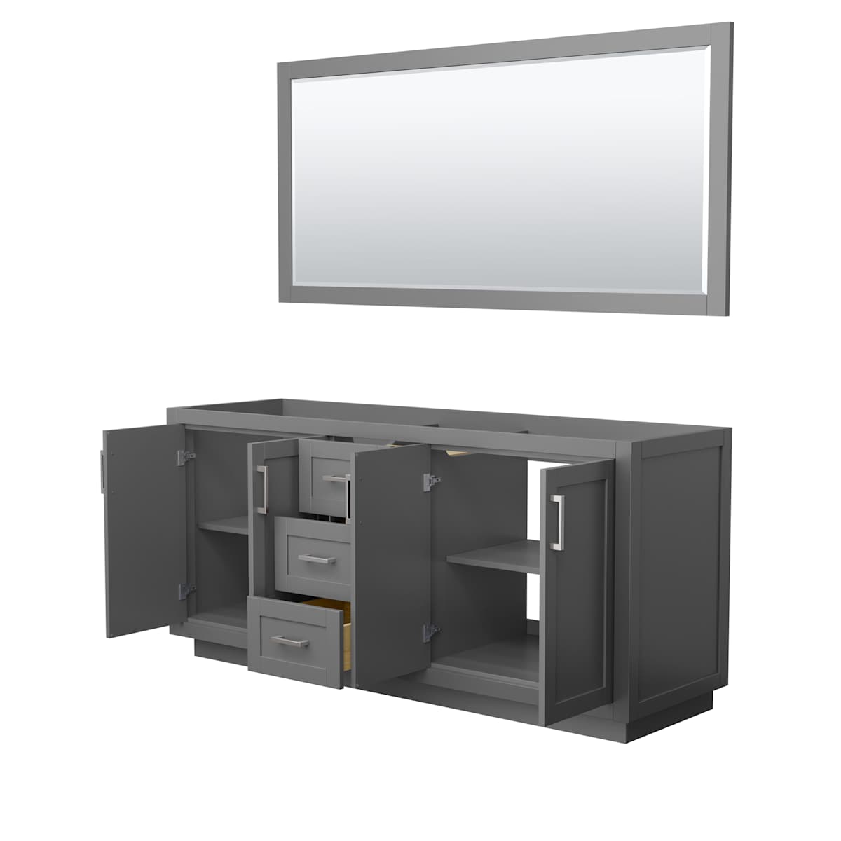 Miranda 71" Double Free Standing Vanity Cabinet - Less Vanity Top