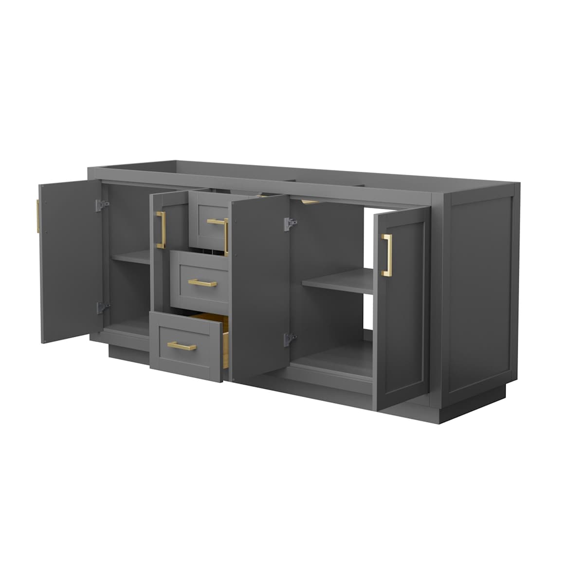 Miranda 71" Double Free Standing Vanity Cabinet Only - Less Vanity Top - image 8