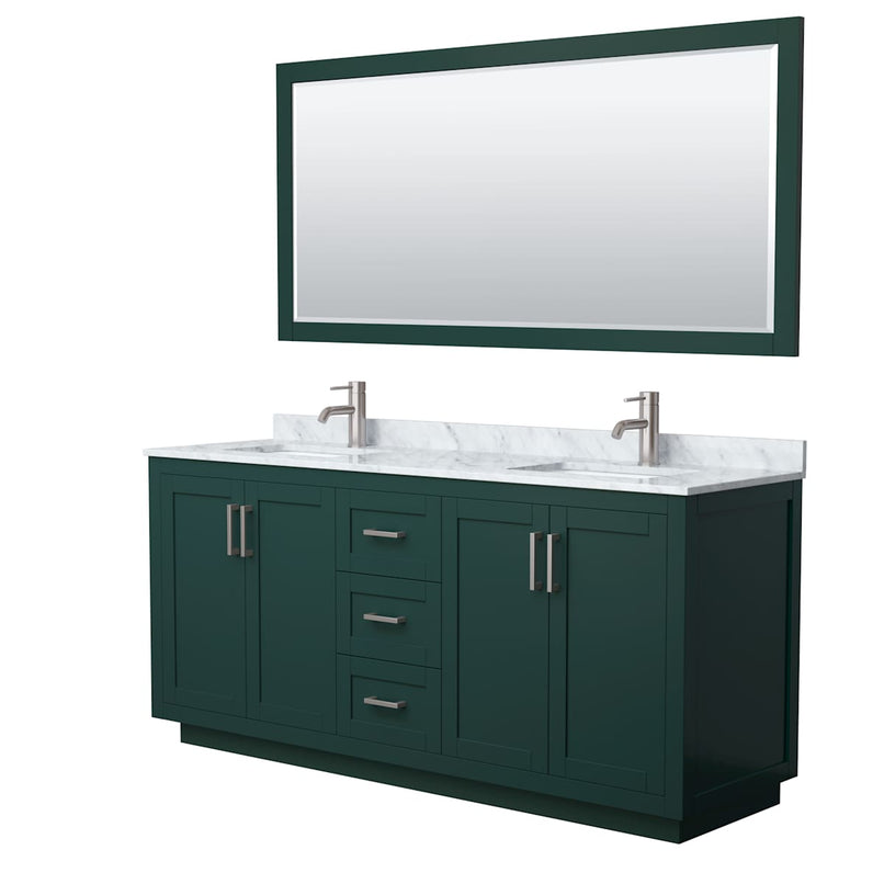 Miranda 72" Free Standing Double Basin Vanity Set with Cabinet, Marble Vanity Top, and Framed Mirror - image 16