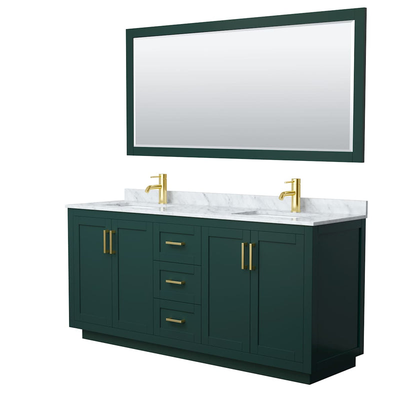 Miranda 72" Free Standing Double Basin Vanity Set with Cabinet, Marble Vanity Top, and Framed Mirror - image 18