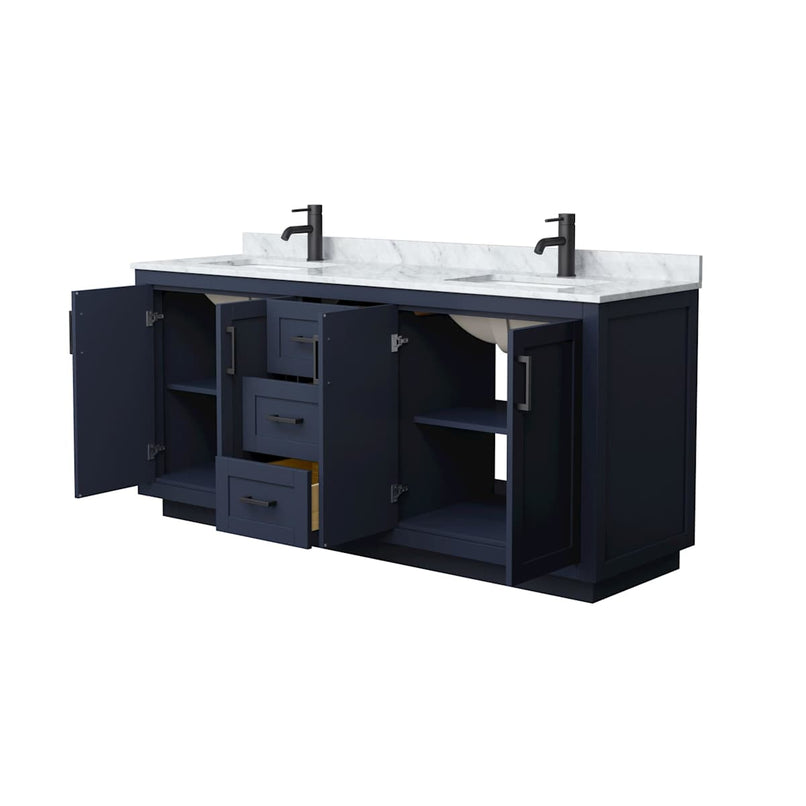 Miranda 72" Free Standing Double Basin Vanity Set with Cabinet and Marble Vanity Top - image 3