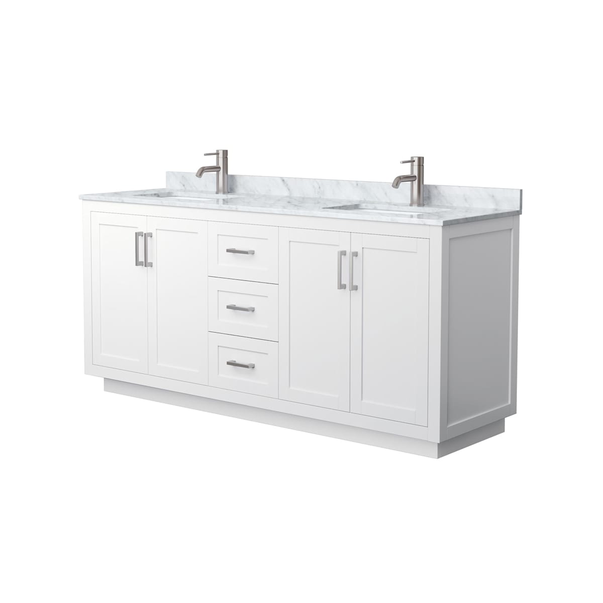 Miranda 72" Free Standing Double Basin Vanity Set with Cabinet and Marble Vanity Top