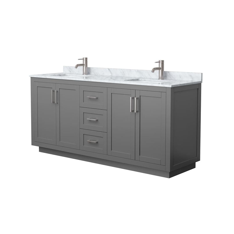 Miranda 72" Free Standing Double Basin Vanity Set with Cabinet and Marble Vanity Top - image 10