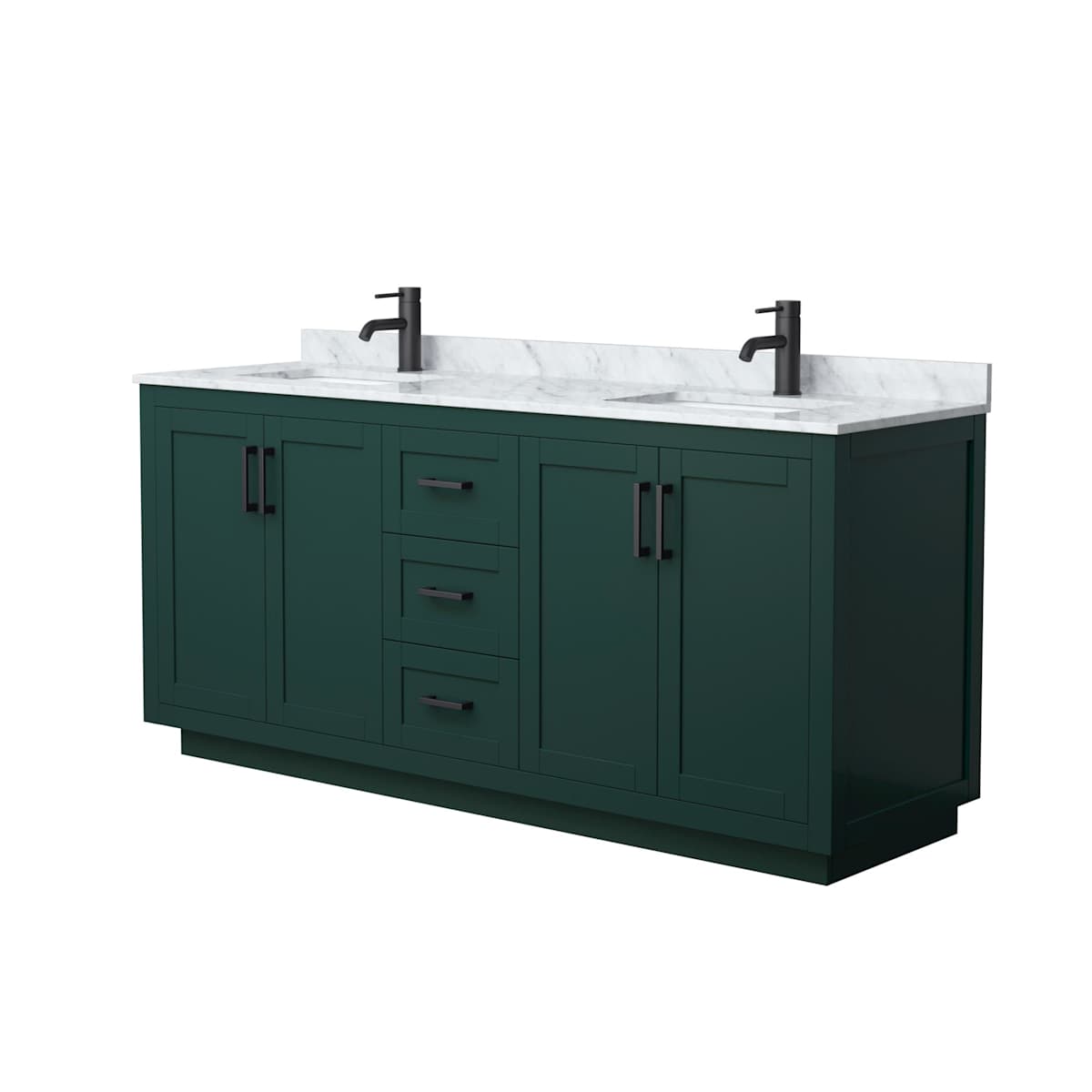 Miranda 72" Free Standing Double Basin Vanity Set with Cabinet and Marble Vanity Top